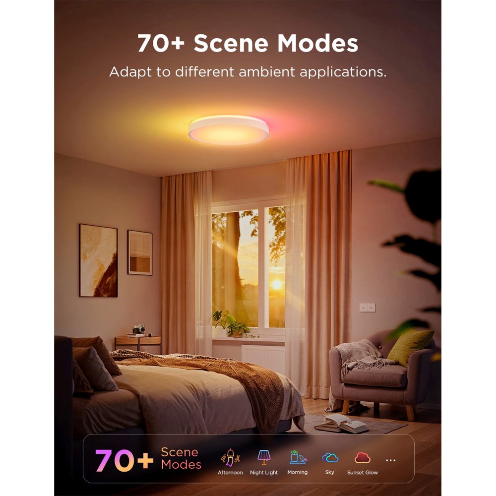 Govee - Round Smart Ceiling Light (Mål: 15") - Hvid