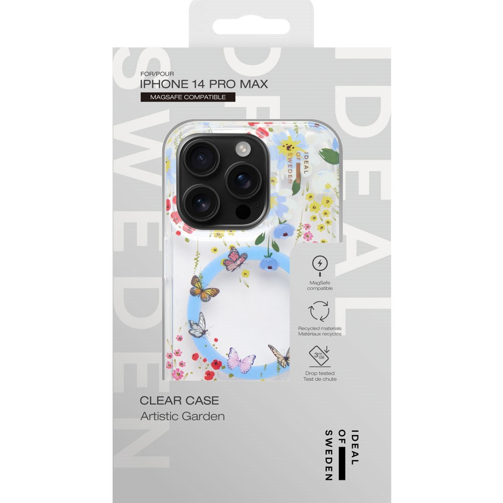 iPhone 14 Pro Max iDeal Of Sweden Clear Cover - MagSafe Kompatibel - Artistic Garden