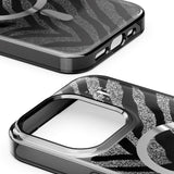 iPhone 15 Pro iDeal Of Sweden Clear Cover - MagSafe Kompatibel - Zebra Mystique