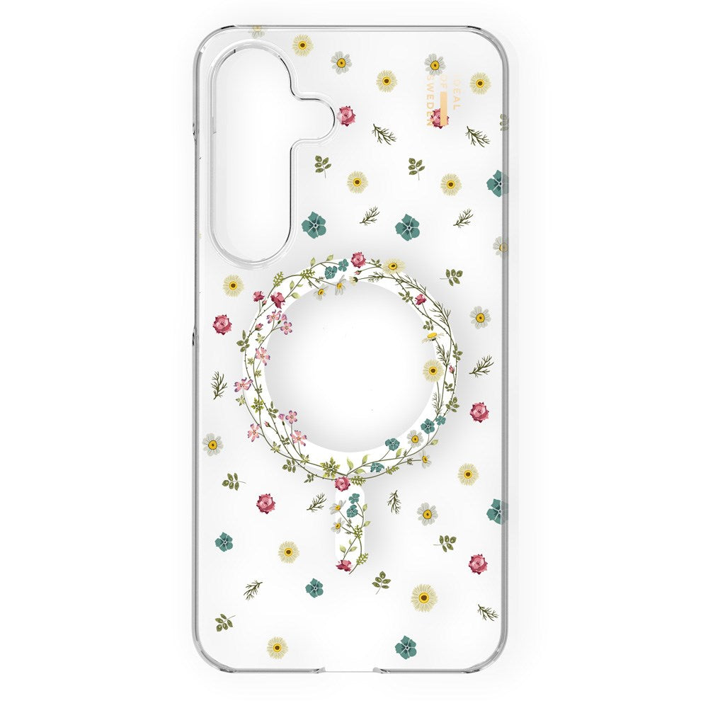 Samsung Galaxy S25 iDeal Of Sweden Clear Cover - Trådløs Opladning - Petite Floral