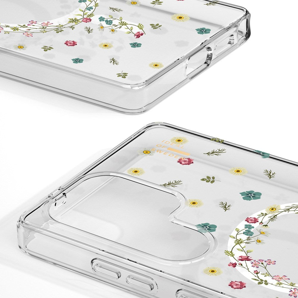 Samsung Galaxy S25 Ultra iDeal Of Sweden Clear Cover - Trådløs Opladning - Petite Floral