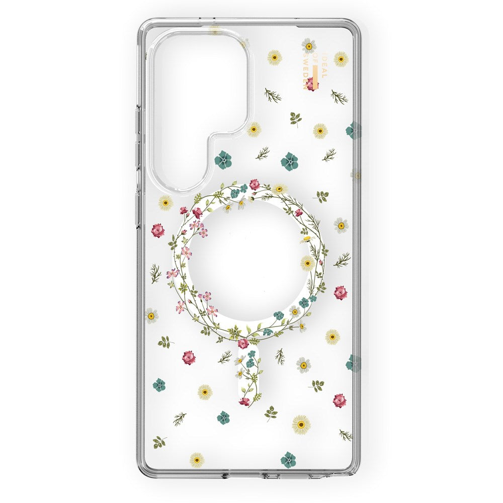 Samsung Galaxy S25 Ultra iDeal Of Sweden Clear Cover - Trådløs Opladning - Petite Floral