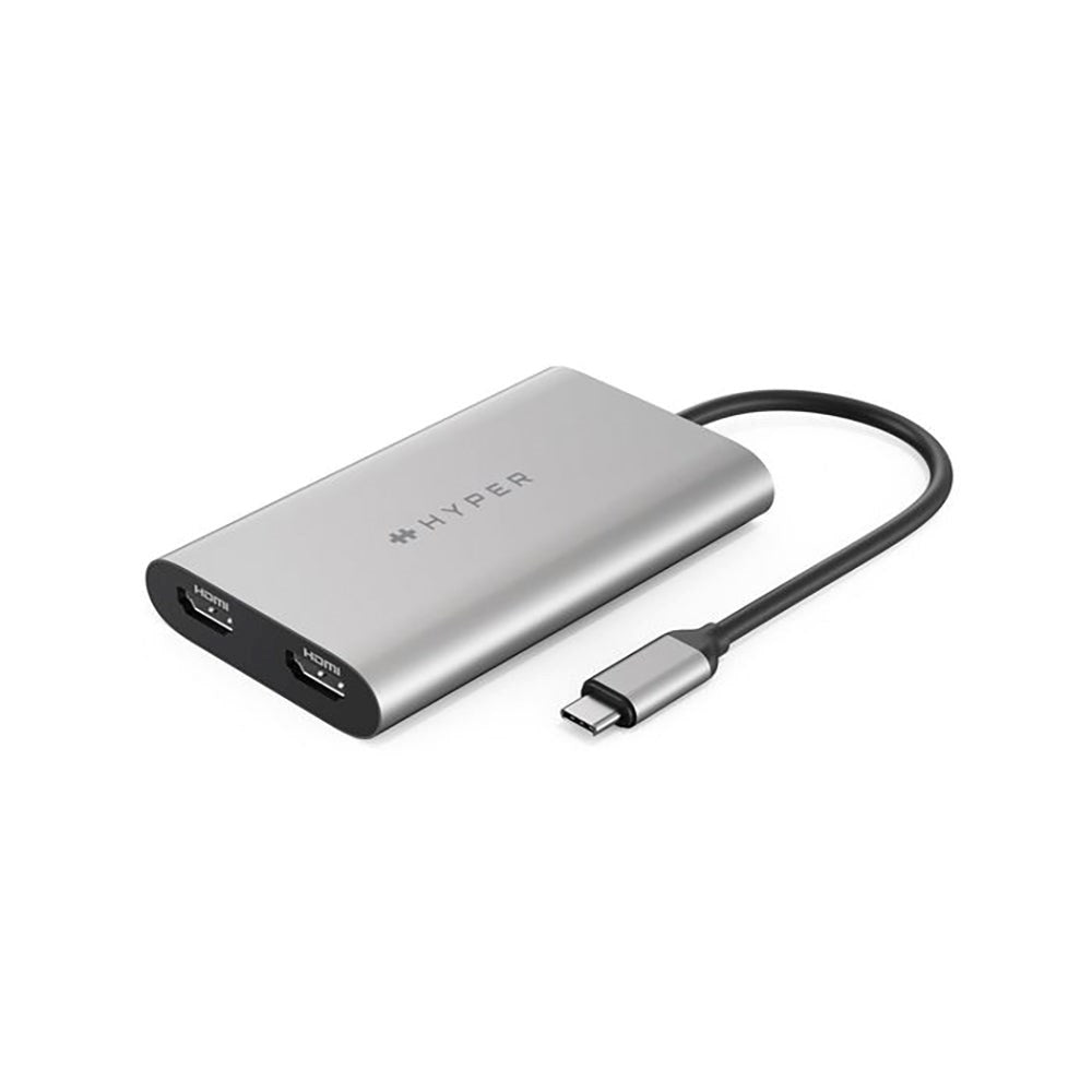 Hyperdrive USB-C til 2 x HDMI Adapter - Sølv