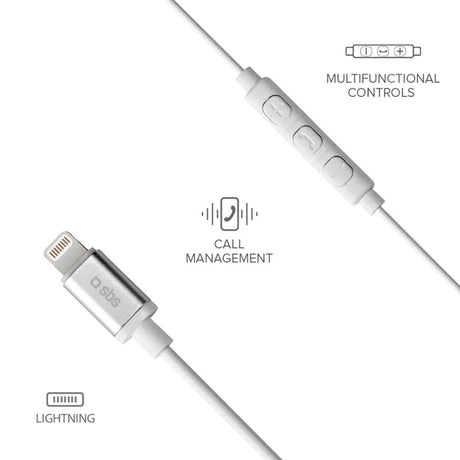 SBS Studio Mix 100 Høretelefon In-Ear m. Lightning- Hvid - (DEMO)