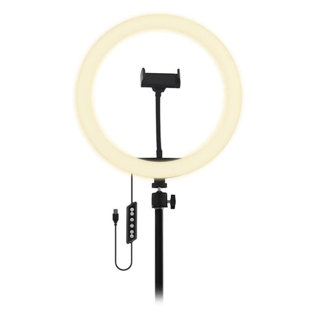 T'NB Influence Pro 12" Multifarvet LED Ring Light inkl. Justerbar Tripod til Telefon - Sort - (DEMO)