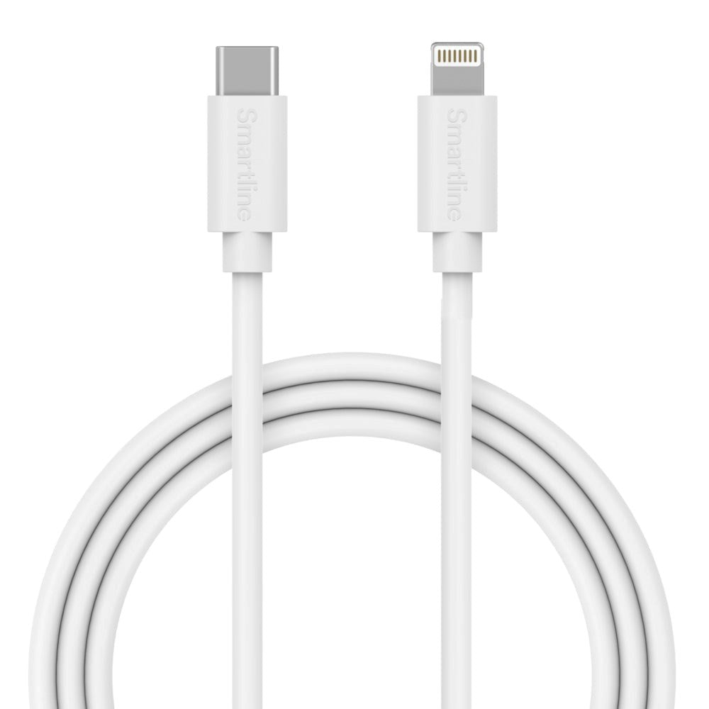 Smartline (3A/15W) USB-C til Lightning Kabel 2 m. - Hvid