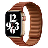 Lippa Apple Watch (42/44/SE/45/46/49mm) Magnetisk Læder Urrem - Brun