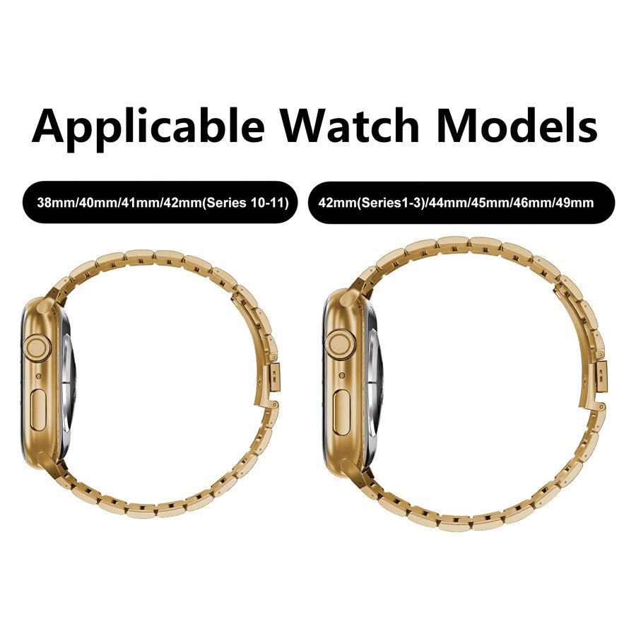 Apple Watch (42/44/SE/45/46/49mm) Lippa Rustfri Stål Rem - Rose Gold