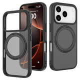 Lippa iPhone 17 Pro Hybrid Cover m. Roterende Kickstand - MagSafe Kompatibel - Mat / Sort