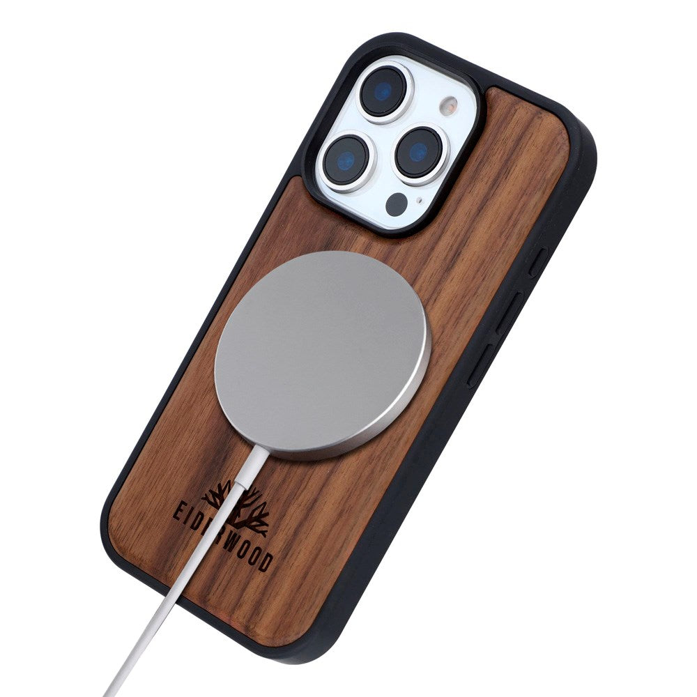 iPhone 16 Pro - EIDERWOOD Magnetisk Træcover - MagSafe Kompatibel - Valnøddetræ