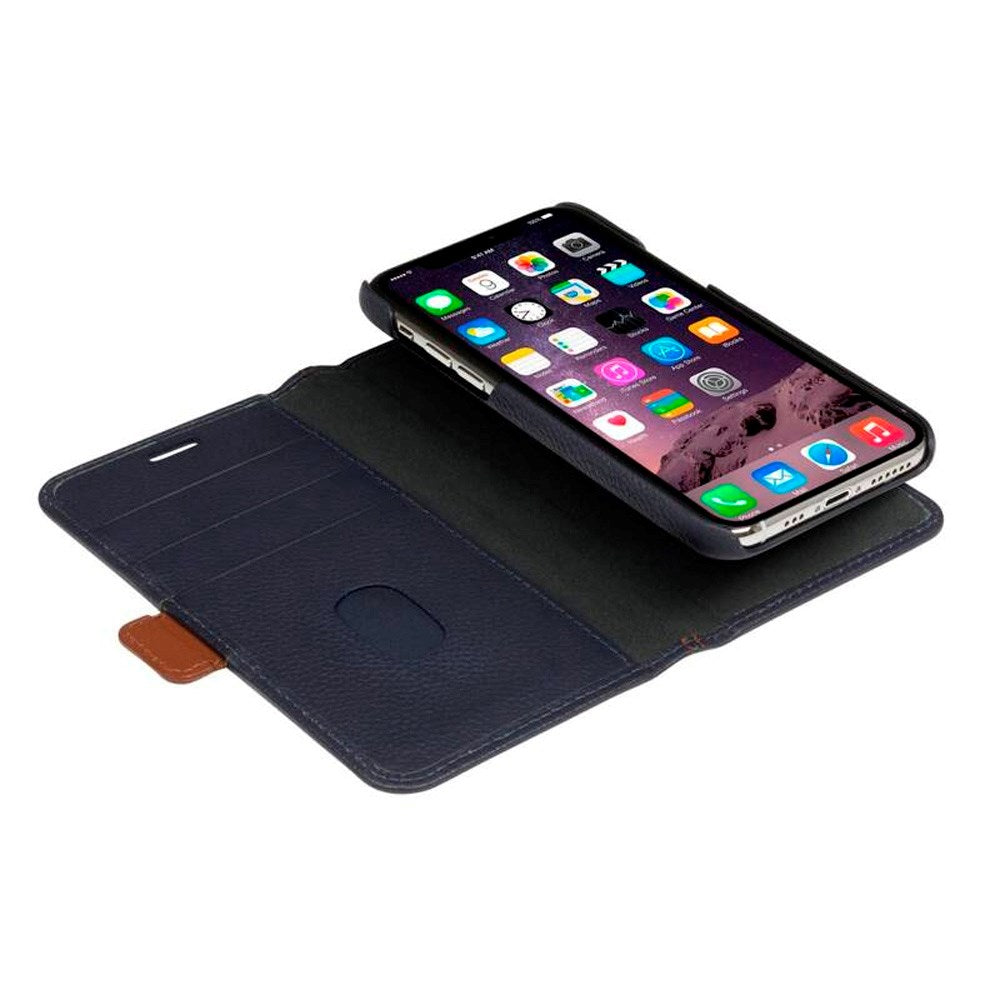 iPhone 11 Pro - dbramante1928 Lynge 2-i-1 Ægte Læder Flip Cover - Pebbled Blue