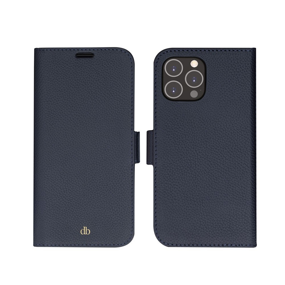 iPhone 14 Pro Max - dbramante1928 New York 2-i-1 Ægte Læder Flip Cover - Pacific Blue