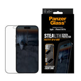 iPhone 17 / 16 Pro PanzerGlass Stealth Skærmbeskyttelsesglas - Ultra-Wide Fit - Gennemsigtig / Sort Kant