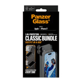 iPhone 17 PanzerGlass 2-in-1 Classic Bundle m. Classic Fit Skærmbeskyttelse & Hoops Kameralinsebeskyttelse - Gennemsigtig