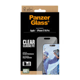 PanzerGlass iPhone 17 / 16 Pro Hærdet Beskyttelsesglas inkl. EasyAligner - Classic Fit - Gennemsigtig