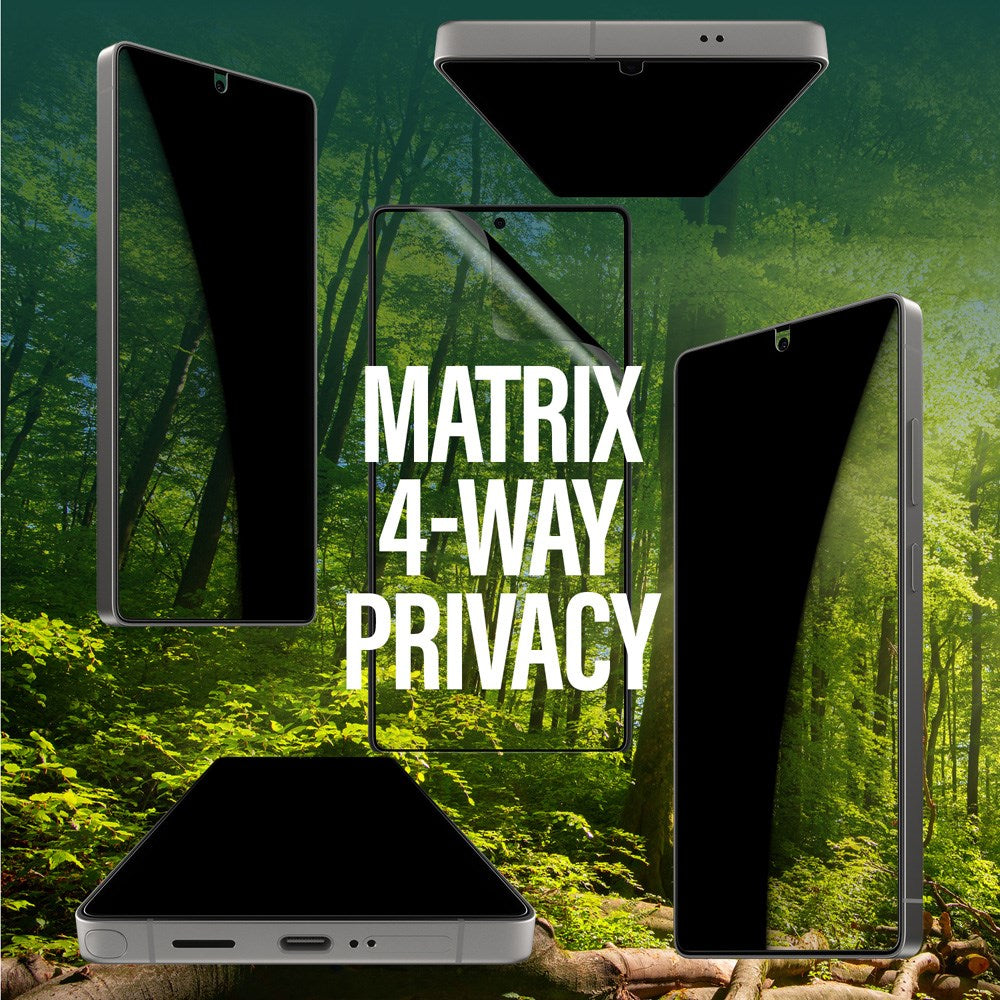 PanzerGlass Samsung Galaxy S25 Ultra Eco Matrix 4-Way Privacy Skærmbeskyttelse - Ultra Wide Fit - Alignerkit - Platinum Strength - Gennemsigtig