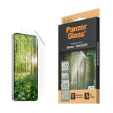 PanzerGlass Samsung Galaxy S25 Eco Matrix Skærmbeskyttelse Ultra Wide Fit - Alignerkit - Platinum Strength - Gennemsigtig