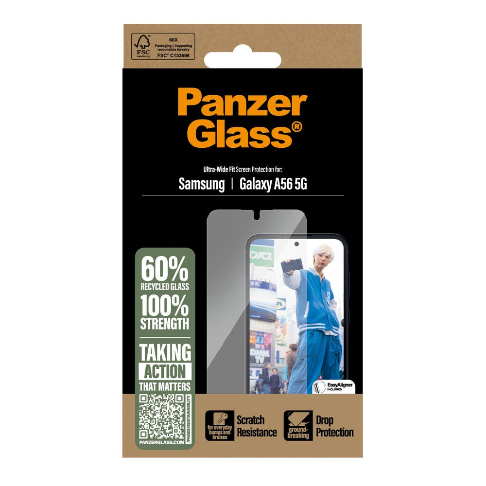 PanzerGlass Samsung Galaxy A56 (5G) Ultra Wide Fit Beskyttelsesglas m. EasyAligner - Gennemsigtig