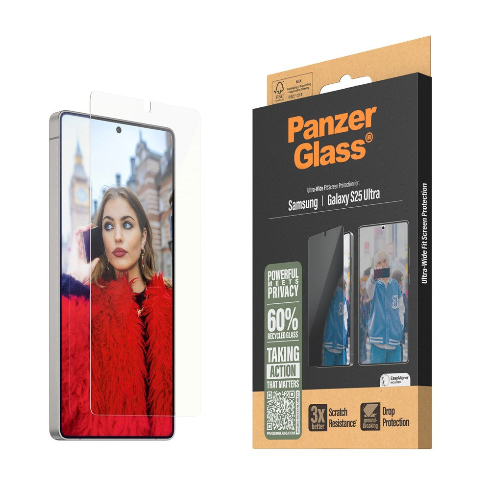 PanzerGlass Samsung Galaxy S25 Ultra All-in-One Skærmbeskyttelse Ultra Wide Fit - Anti-Reflective - Anti-Blue Light - Heat Dissaption - Gennemsigtig