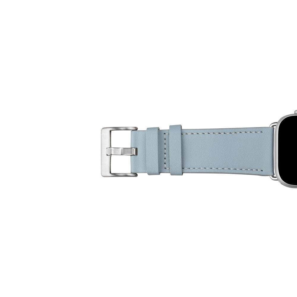 Apple Watch (38/40/SE/41/42mm) Puro E-CLASSIC Vegansk Læder Rem - Lyseblå