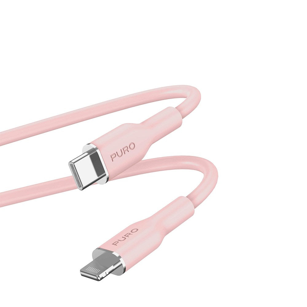 PURO Soft - USB-C til Lightning Kabel - 1.5m - Lyserød