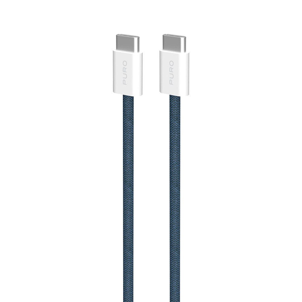 Puro FABK4 USB-C til USB-C Kabel – 1.5m, Hurtig Opladning og Dataoverførsel - Mørkeblå