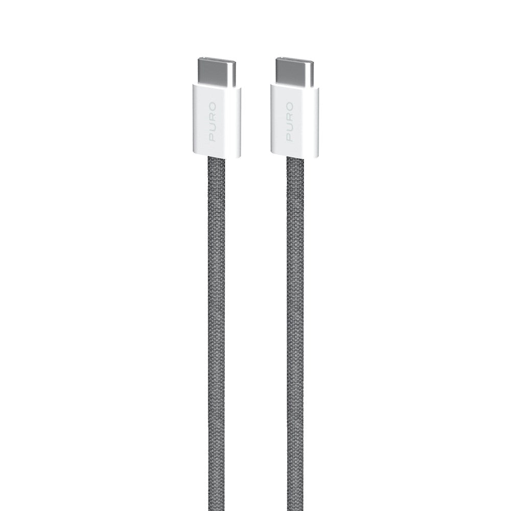 Puro FABK4 USB-C til USB-C Kabel – 1.5m, Hurtig Opladning og Dataoverførsel - Grå