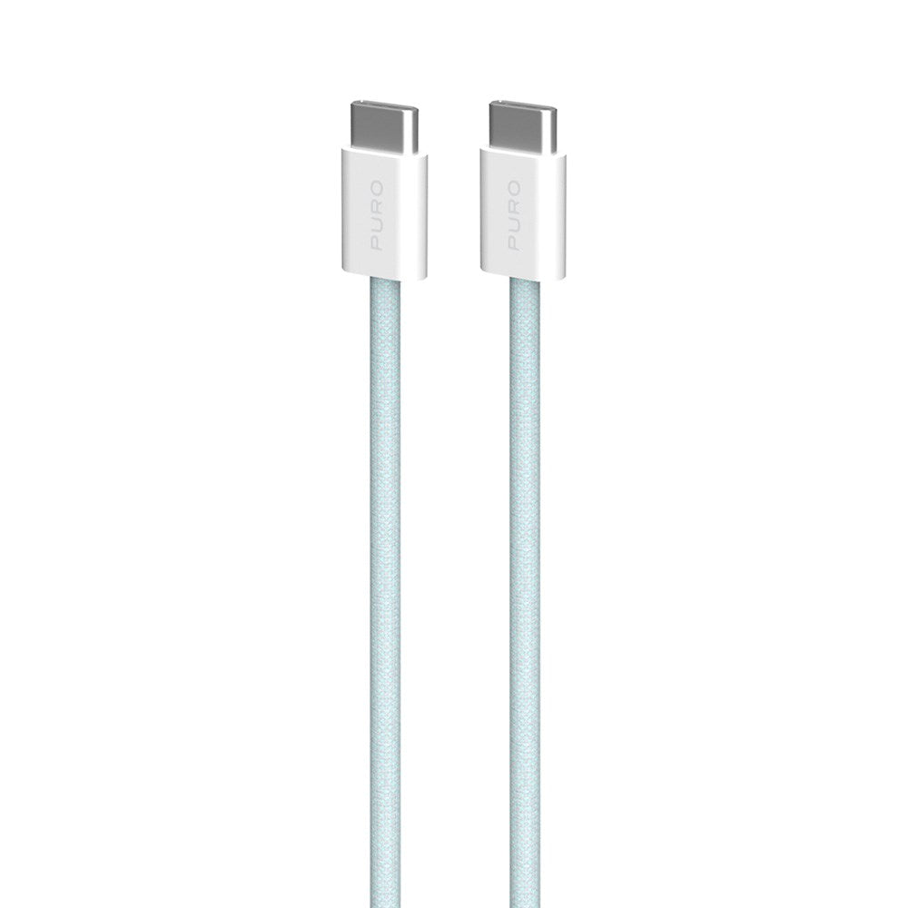 Puro FABK4 USB-C til USB-C Kabel – 1.5m, Hurtig Opladning og Dataoverførsel - Lyseblå