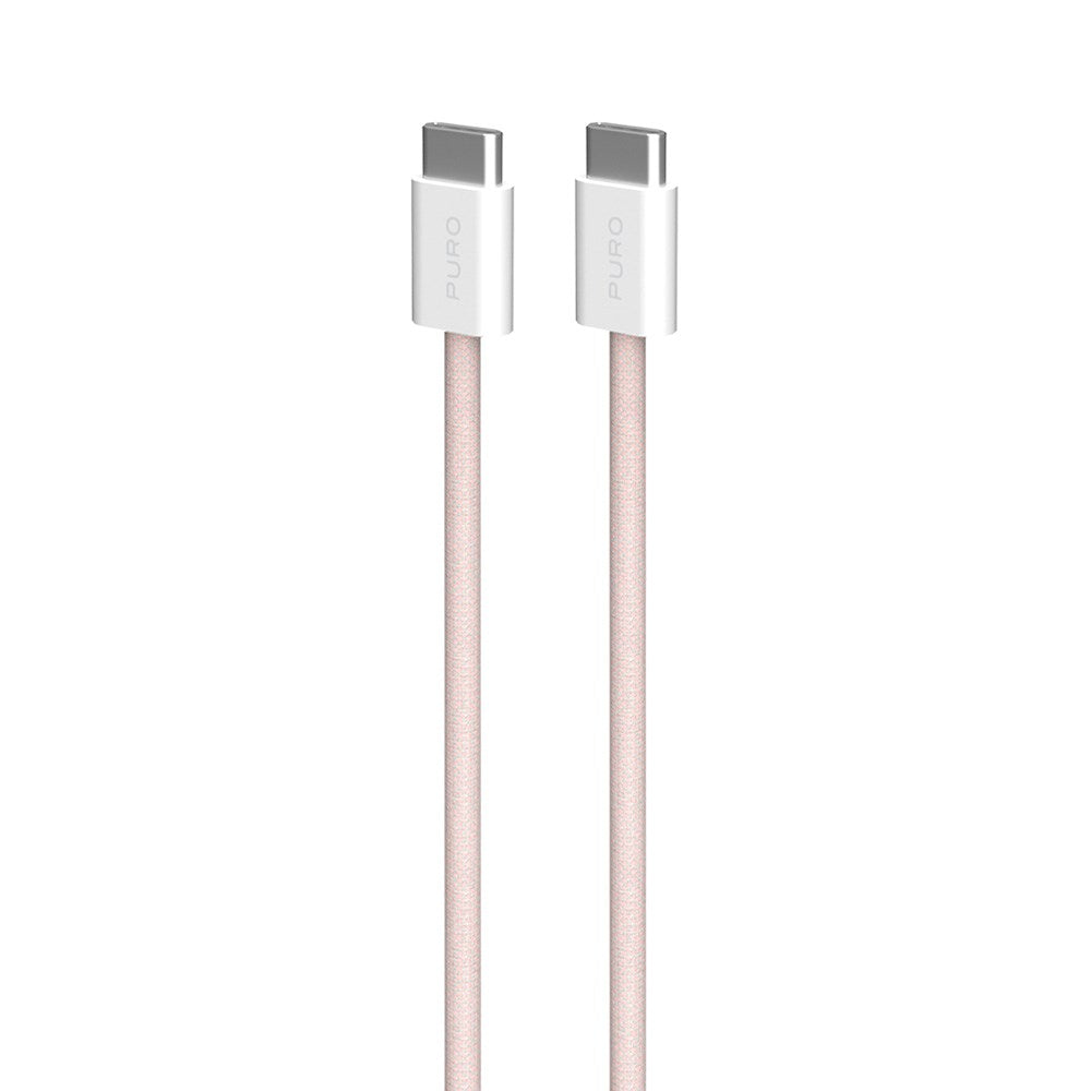 Puro FABK4 USB-C til USB-C Kabel – 1.5m, Hurtig Opladning og Dataoverførsel - Lyserød