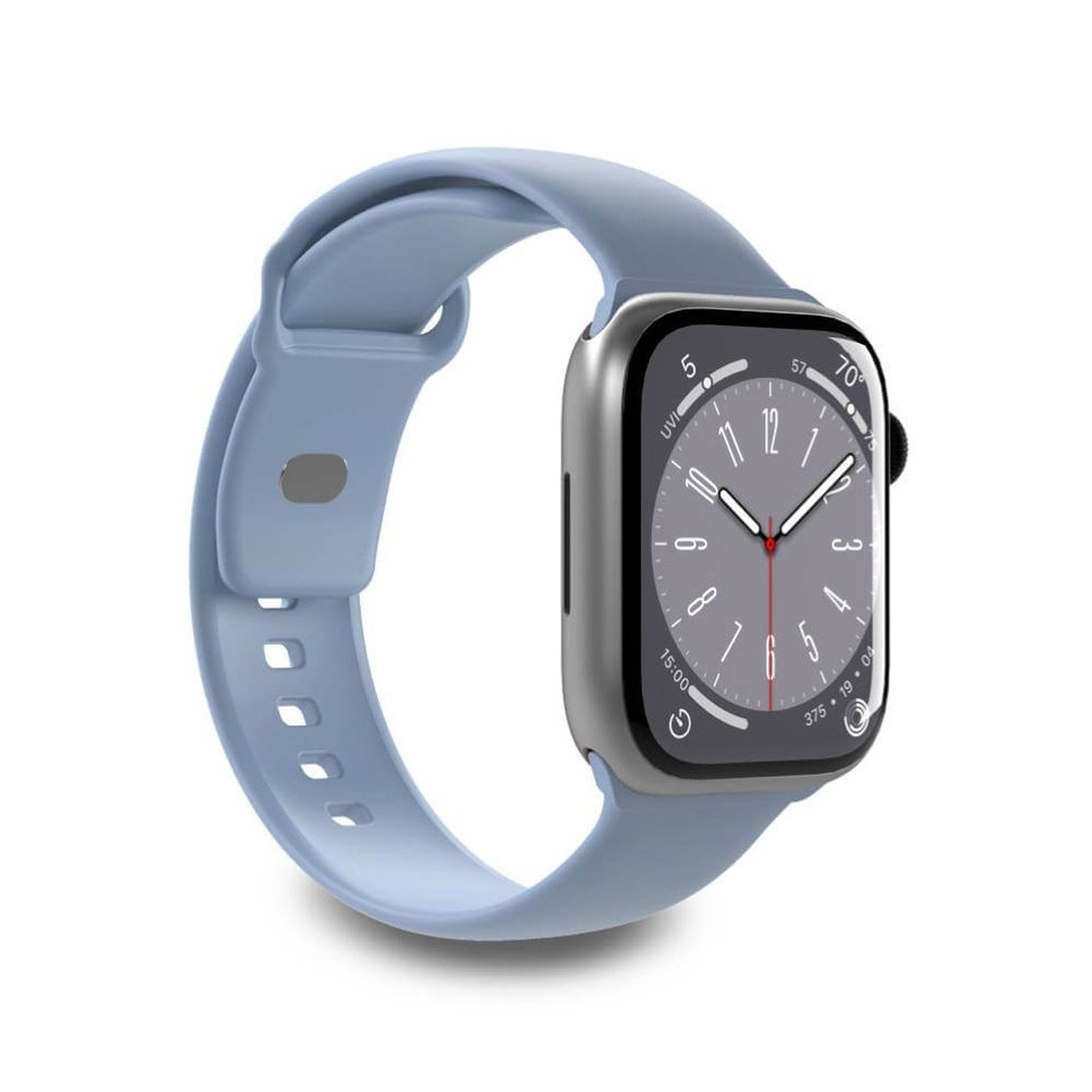 Apple Watch (42/44/SE/45/46/49mm) Puro ICON Silicone Rem - Lyseblå