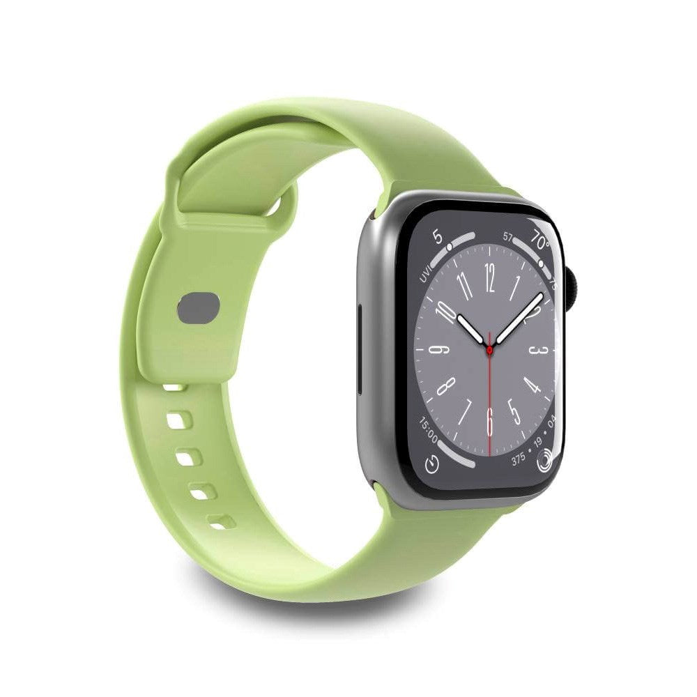 Apple Watch (38/40/SE/41/42mm) Puro ICON Silicone Rem - Lysegrøn