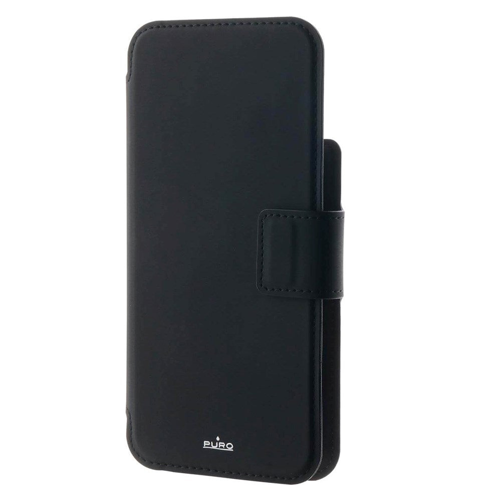 iPhone 12 / 12 Pro / 13 / 14 / 15 Puro Folio Cover med Kortholder - MagSafe Kompatibel - Sort