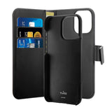 PURO 2-i-1 Kunstlæder Flip Cover - iPhone 16 Pro - Sort