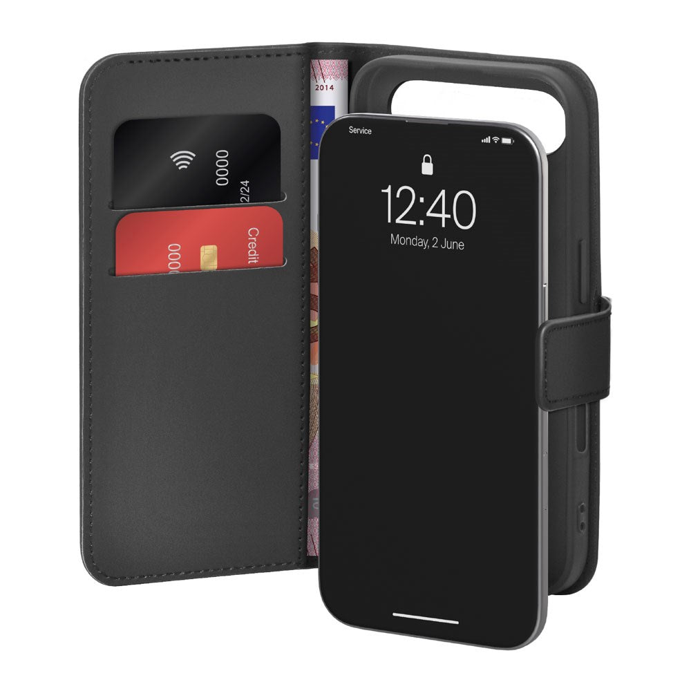 PURO iPhone Air Eco-Leather Flip Cover m. Pung & Stander - Sort