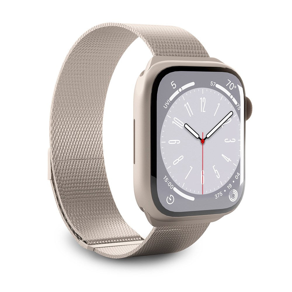 Apple Watch (38/40/SE/41/42mm) Puro MILANESE Rustfri Stål Rem - Champagne