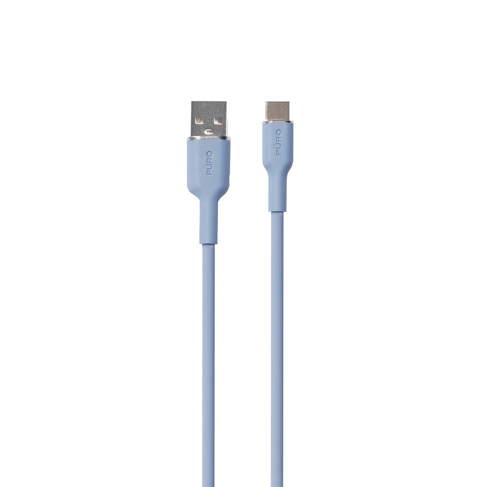 PURO Soft - USB-A til USB-C Kabel - 1.5m - Blå