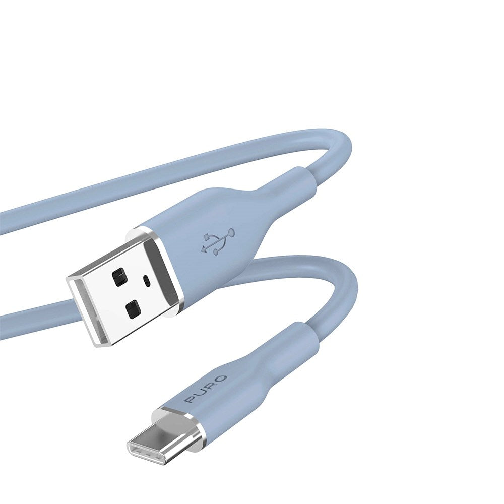 PURO Soft - USB-A til USB-C Kabel - 1.5m - Blå