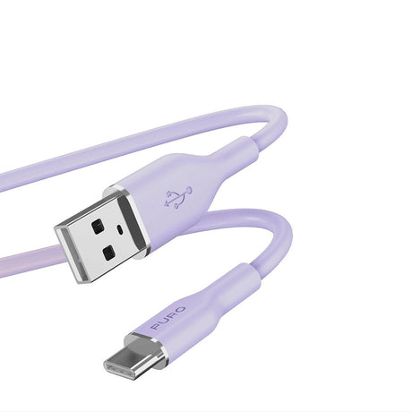 PURO Soft - USB-A til USB-C Kabel - 1.5m - Lilla