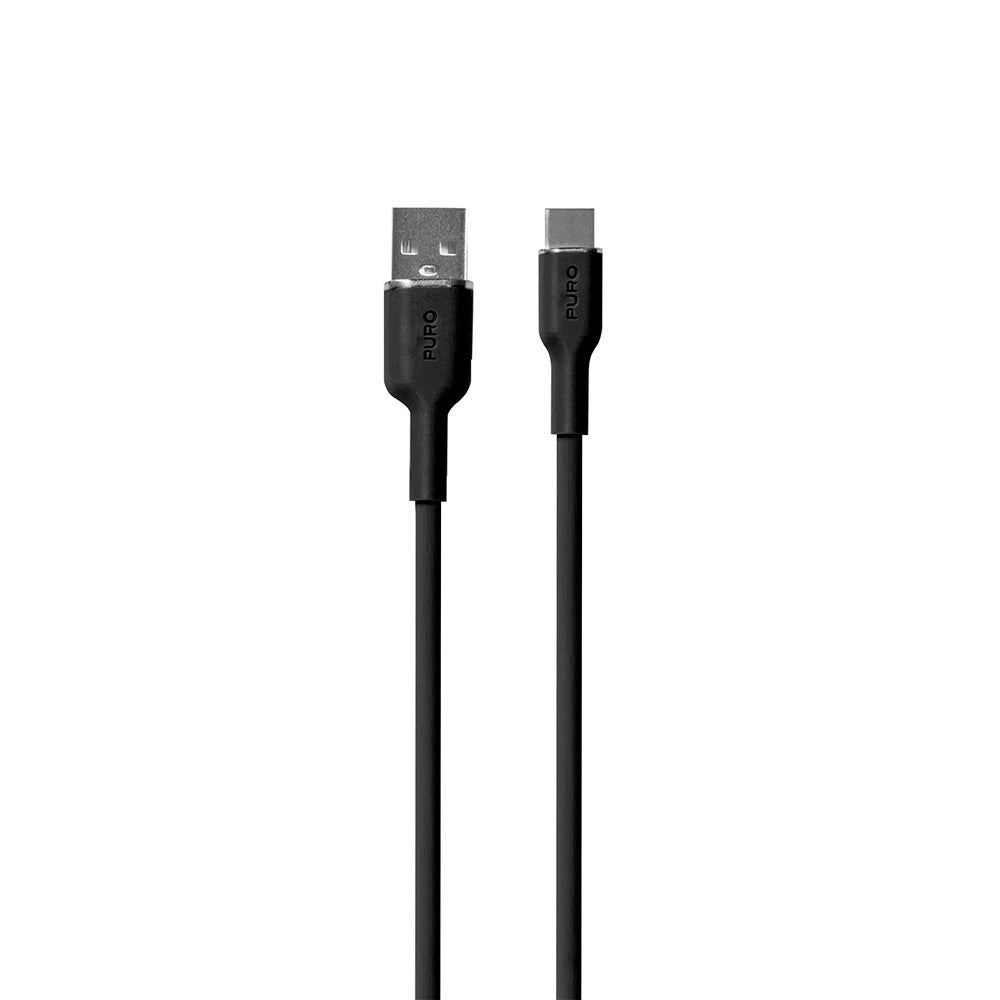 PURO Soft - USB-A til USB-C Kabel - 1.5m - Sort