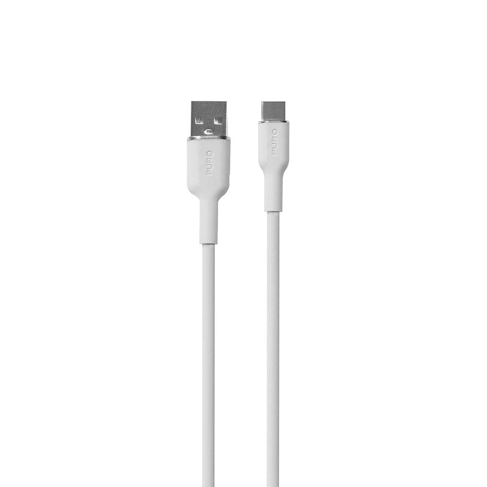 PURO Soft - USB-A til USB-C Kabel - 1.5m - Hvid