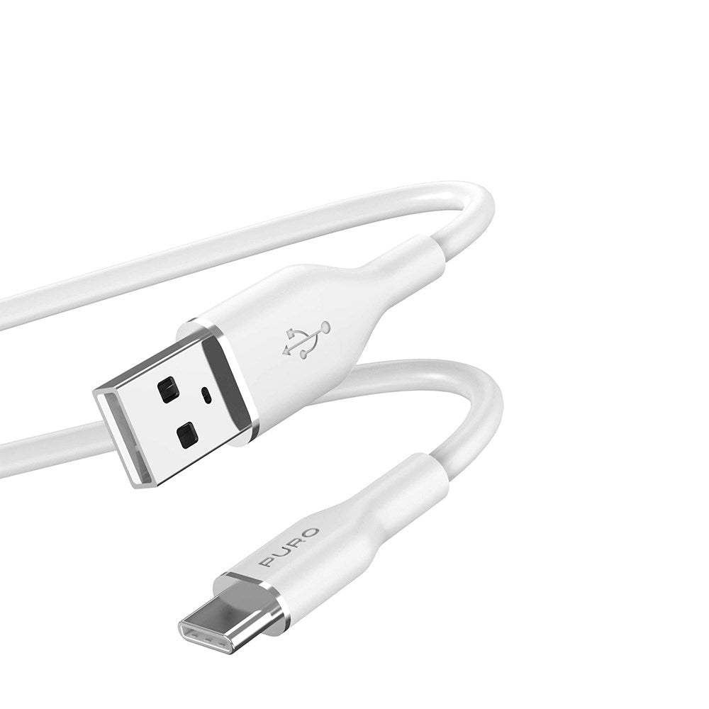 PURO Soft - USB-A til USB-C Kabel - 1.5m - Hvid