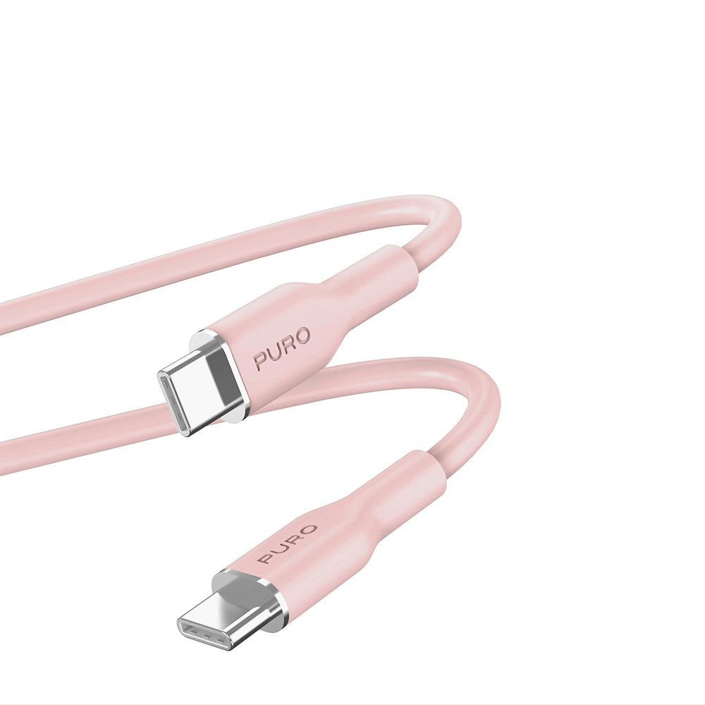 PURO Soft - USB-C til USB-C Kabel - 1.5m - Lyserød