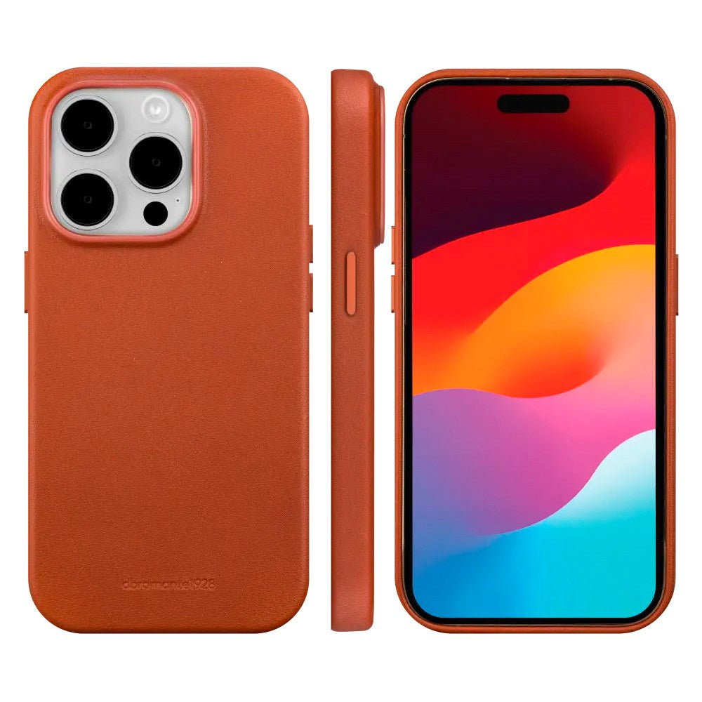 iPhone 15 Pro dbramante1928 Roskilde Cover - 100% Ægte Læder - MagSafe Kompatibel - Tan