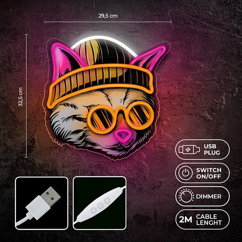 Forever Light LED Neon ART Lyskilde - Cat Dreamer