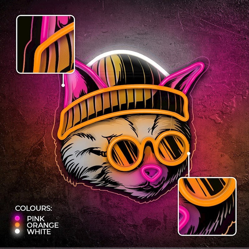 Forever Light LED Neon ART Lyskilde - Cat Dreamer