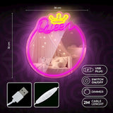 Forever Light LED Neon Spejl - "Queen"