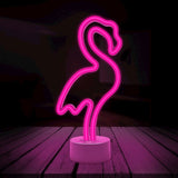 Neon Dekoration m. Fod LED fra Forever Light - Lyserødt Lys m. Flamingo