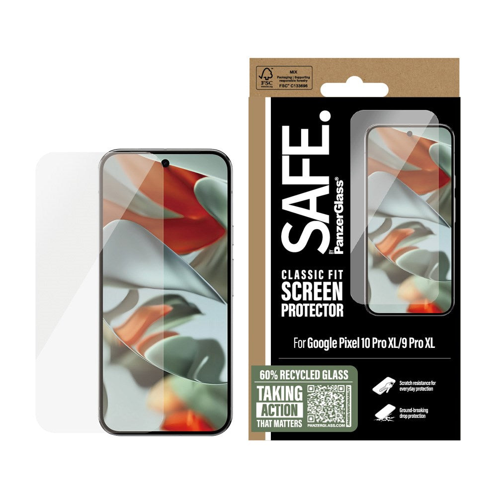 SAFE by PanzerGlass - Google Pixel 10 Pro XL / 9 Pro XL - Classic Fit Skærmbeskyttelse - Gennemsigtig
