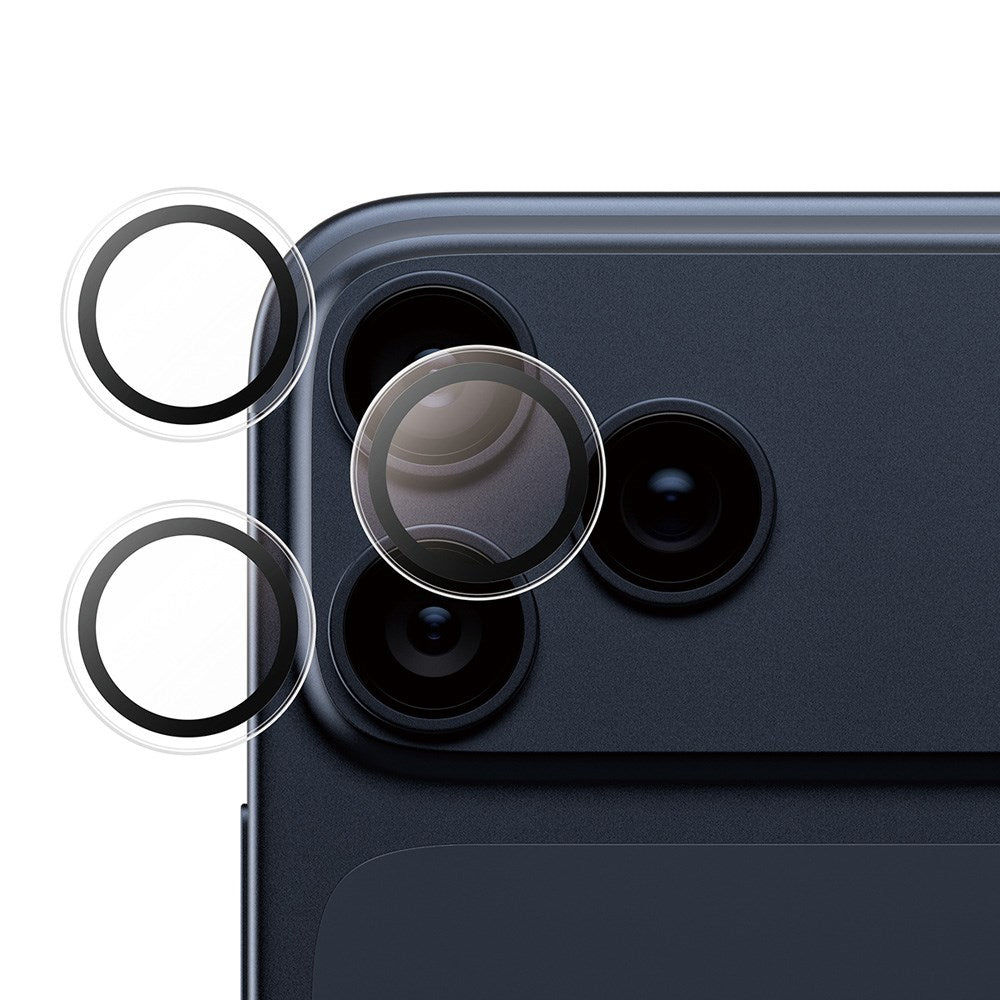 iPhone 17 Pro / 17 Pro Max / 16 Pro / 16 Pro Max Safe by PanzerGlass Kameralinsebeskyttelse - Hærdet Glas - Gennemsigtig / Sort