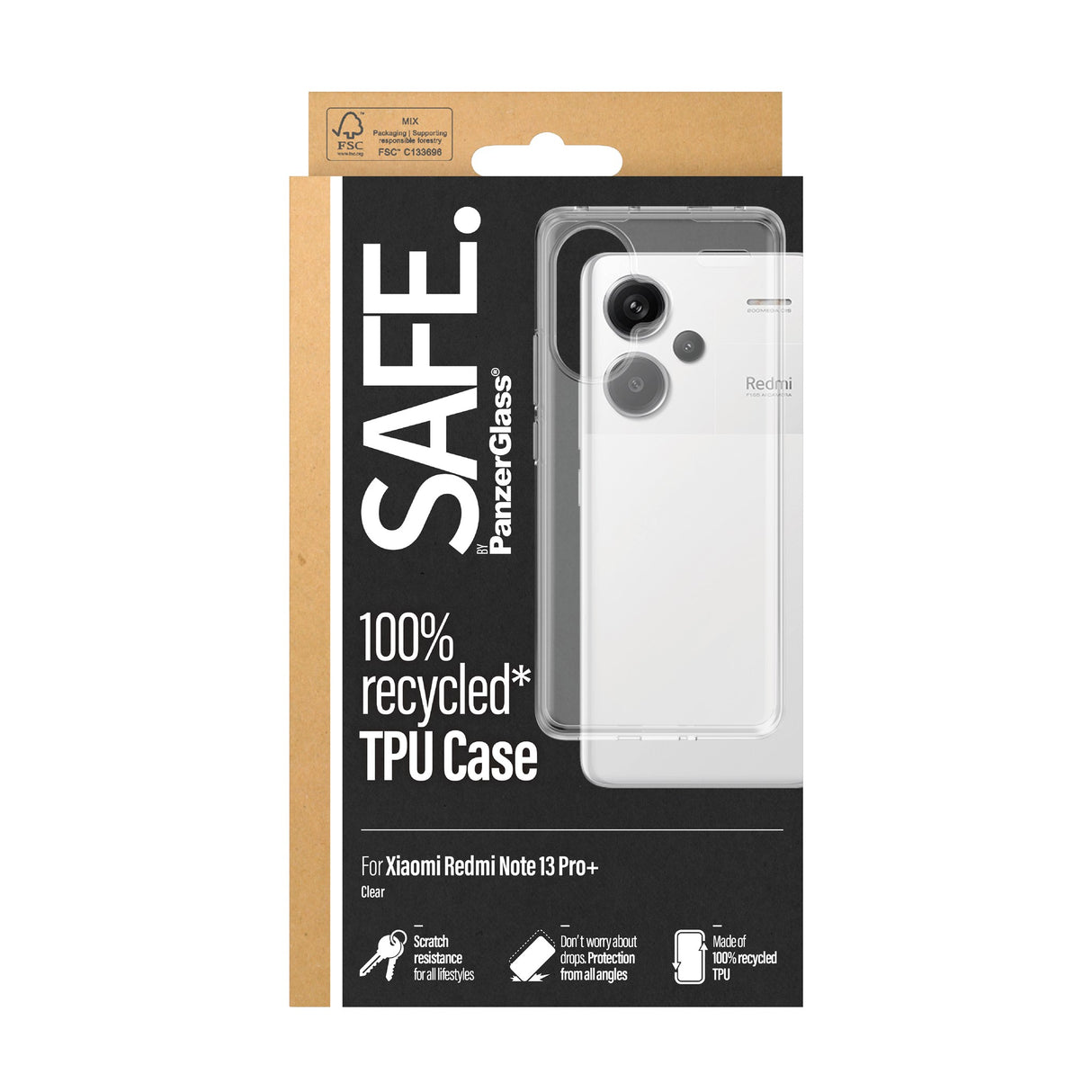 SAFE by PanzerGlass - Xiaomi Redmi Note 13 Pro Plus - Fleksibel Plastik Cover - Gennemsigtig